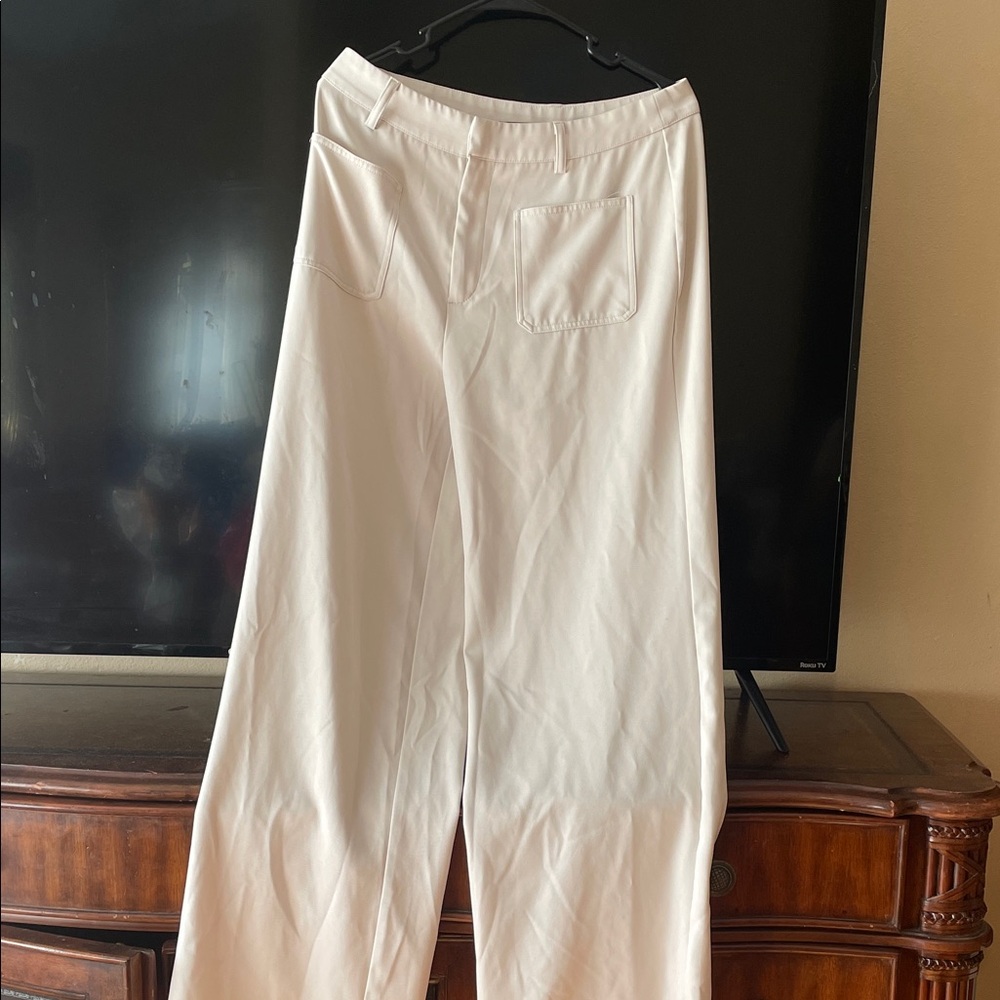 Fashion Nova Cream Wide Leg Pants